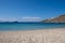 Mykonos island, Cyclades. Greece. Psarou sandy beach, summer holidays concept