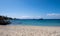 Mykonos island, Cyclades. Greece. Psarou sandy beach, summer holidays concept