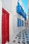 Mykonos narrow colorful street