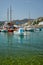 Mykonos port with fishing boats and yachts and vessels, Greece