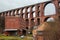 Mylau, Germany - March 13, 2023: Goltzsch Viaduct, a railway bridge in Saxony, Germany. It is the largest brick-built bridge in