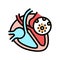 myocarditis disease color icon vector illustration