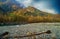 Myojin bridge and Azusa river in late autumn at Kamikochi National Park, Matsumoto, Nagano, Japan