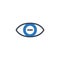 Myopia related vector glyph icon.