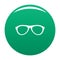 Myopic glasses icon vector green