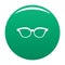 Myopic spectacles icon vector green