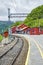 Myrdal Station, Norwegian Flam Railway Mountain train a tourist