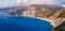 Myrtos beach with blue bay on Kefalonia Island, Greece