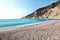 Myrtos beach at kefalonia island in greece