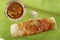 Mysore Masala Dosa Stuffed With potato Masala, Chutney And Sambhar