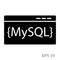 MySQL Code Icon isolated on white background flat style