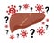 Mysterious Acute Hepatitis of Unknown Cause concept. Vector illustration of infected liver with bacteria icons and