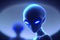 Mysterious aliens in blue tones, extraterrestrial creatures With Generative AI