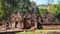 Mysterious Ancient ruins Banteay Srei temple - famous Cambodian landmark, Angkor Wat complex of temples. Siem Reap