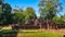 Mysterious Ancient ruins Banteay Srei temple - famous Cambodian landmark, Angkor Wat complex of temples. Siem Reap