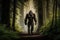 Mysterious Bigfoot in the Enchanted Forest. Perfect for Adventure-Themed Posters and Web Design.