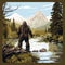 Mysterious Bigfoot Fishing In Nature: Elm, Saltoro Kangri, And Marsh