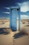 Mysterious Blue Door in Desert Landscape. Perfect for Adventure-Themed Designs.