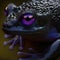 Mysterious blue frog. Tropical animal, fairytale wildlife character. Generated AI.