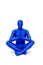 Mysterious blue man in morphsuit doing yoga