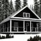 Mysterious cabin in the lonely woods, old rustic wooden cottage, nature, landscape, generative ai