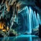 mysterious cave with stalactites and