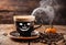 Mysterious Coffee Delight: Halloween-themed Illustration