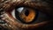 mysterious creature eye close focused detail shot generative ai