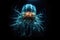 mysterious deep-sea creature, surrounded by its own unique light show