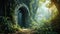 A Mysterious Doorway in the Enchanting Green Forest