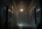 Mysterious doorway in a hallway filled with creepy fog, haunted house interior. Generative AI illustration
