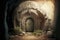 Mysterious entrance to ancient crypt tomb religion