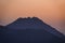 A mysterious extinct volcano in the Aegean islands at sunset