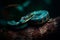 Mysterious and fascinating turquoise colored snake on tree, selective focus. Generative AI