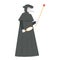 Mysterious Figure In A Plague Doctor Venetian Masquerade Costume, Featuring A Long Black Robe, Bird-like Mask