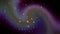 Mysterious galaxy floating in space with stars and clouds animation