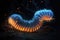 mysterious glowing deep sea worm in motion