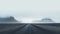 Mysterious Iceland Road In The Fog: Minimalist Backgrounds And Ominous Vibe