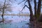 Mysterious landscape with flood waters.