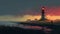 Mysterious Lighthouse At Sunset: An Animated Concept Art Painting