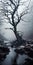 Mysterious Macabre Tree In River: A Captivating Image Of Nature\\\'s Drama