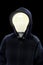 Mysterious Man in Hoodie With Light Bulb on His Head