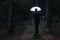 Mysterious man and the lighting umbrella