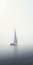 Mysterious Mist: A Minimalist Sailboat Lost In The Fog