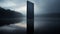 Mysterious Monolith: A Captivating Wall Sculpture In Dark Reflections