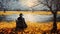 Mysterious Mood: A Captivating Oil Painting Of A Man By The Lake