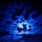 Mysterious moon light cloud pattern at night on blue sky
