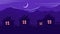 Mysterious night houses on mountains background