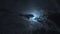 Mysterious night sky with full dramatic moon clouds in moonlight. Nighttime timelapse. The movement of clouds and the