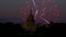 Mysterious night sky with full moon United States Capitol Building in Washington DC with Fireworks Background For 4th of